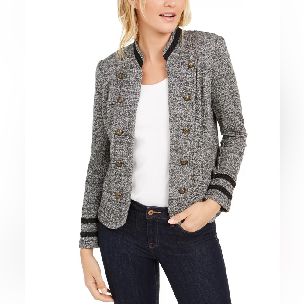 TOMMY HILFIGER
Women's Military Band Jacket size L gray no size tag